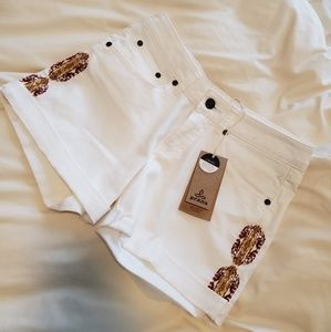 Prana white denim shorts